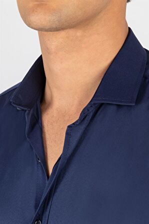 Tudors Modern Slim Fit Dar Kesim Düz Erkek Gömlek