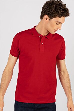 Tudors Slim Fit Dar Kesim Düz Polo Yaka Erkek T-Shirt