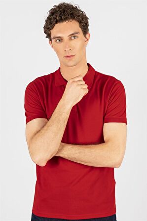 Tudors Slim Fit Dar Kesim Düz Polo Yaka Erkek T-Shirt
