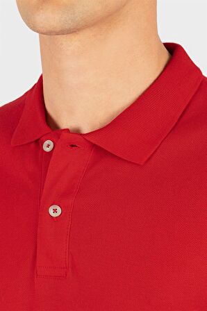 Tudors Slim Fit Dar Kesim Düz Polo Yaka Erkek T-Shirt