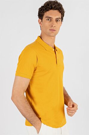 Tudors Slim Fit Dar Kesim Düz Polo Yaka Erkek T-Shirt