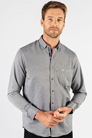 Tudors Klasik Fit Rahat Kesim Poplin Oxford Erkek Gömlek