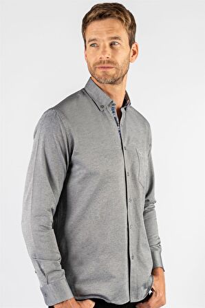 Tudors Klasik Fit Rahat Kesim Poplin Oxford Erkek Gömlek