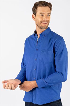 Tudors Klasik Fit Rahat Kesim Poplin Oxford Erkek Gömlek
