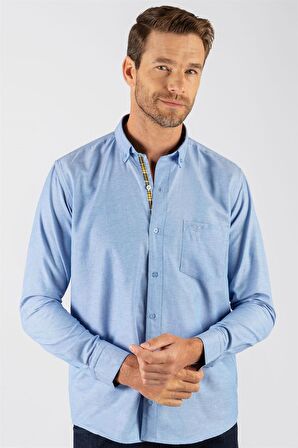 Tudors Klasik Fit Rahat Kesim Poplin Oxford Erkek Gömlek