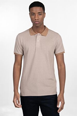 Tudors Slim Fit Melanj Düz Polo Yaka T-Shirt