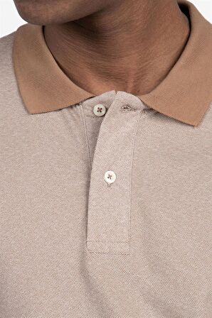 Tudors Slim Fit Melanj Düz Polo Yaka T-Shirt