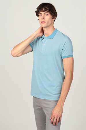 Tudors Slim Fit Melanj Düz Polo Yaka T-Shirt