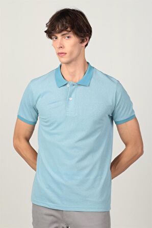 Tudors Slim Fit Melanj Düz Polo Yaka T-Shirt