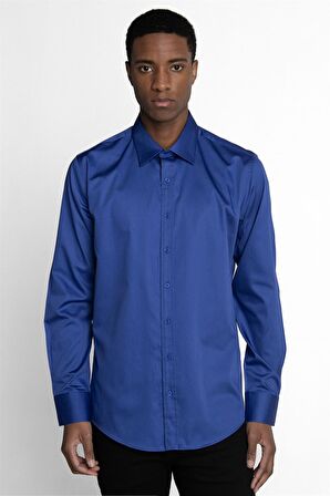 Tudors Modern Slim Fit Koton Saten Premium Seri Erkek Gömlek
