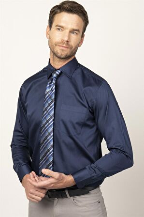 Tudors Klasik Fit Rahat Kesim Düz Erkek Gömlek