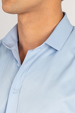 Tudors Modern Slim Fit Kısa Kol Kravat Yaka Gömlek