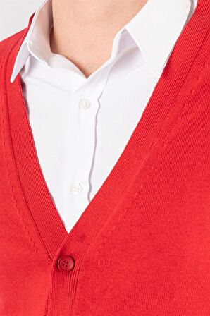 Tudors Slim Fit Düz Pamuk Erkek Hırka