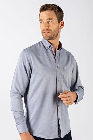 Tudors Klasik Fit Rahat Kesim Poplin Oxford Erkek Gömlek