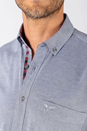 Tudors Klasik Fit Rahat Kesim Poplin Oxford Erkek Gömlek