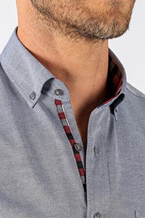 Tudors Klasik Fit Rahat Kesim Poplin Oxford Erkek Gömlek