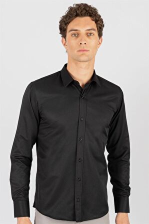 Tudors Modern Slim Fit Dar Kesim Armürlü Erkek Gömlek