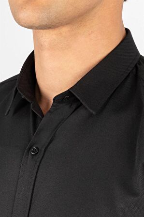 Tudors Modern Slim Fit Dar Kesim Armürlü Erkek Gömlek