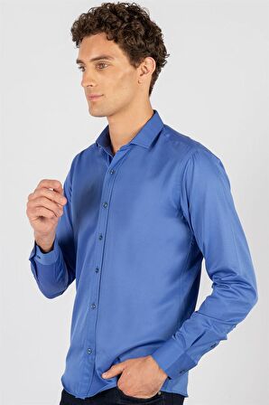Tudors Modern Slim Fit Dar Kesim Düz Erkek Gömlek