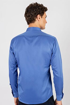 Tudors Modern Slim Fit Dar Kesim Düz Erkek Gömlek