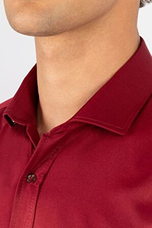 Tudors Modern Slim Fit Dar Kesim Düz Erkek Gömlek