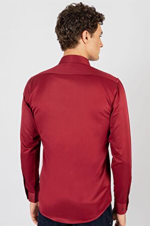 Tudors Modern Slim Fit Dar Kesim Düz Erkek Gömlek