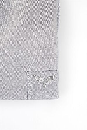 Tudors Battal Uzun Kol  Düğmeli Yaka Erkek Gömlek BT220008-715