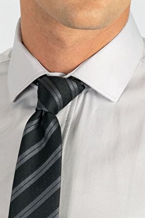 Tudors Modern Slim Fit Düz Saten Erkek Gömlek