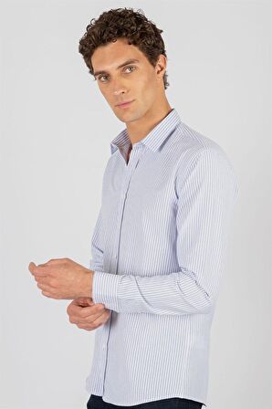 Tudors Modern Slim Fit Dar Kesim Armürlü Erkek Gömlek
