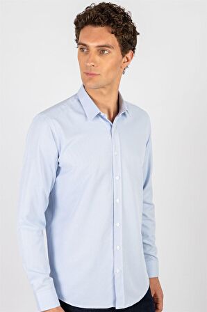 Tudors Modern Slim Fit Dar Kesim Armürlü Erkek Gömlek