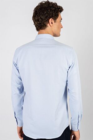 Tudors Modern Slim Fit Dar Kesim Armürlü Erkek Gömlek