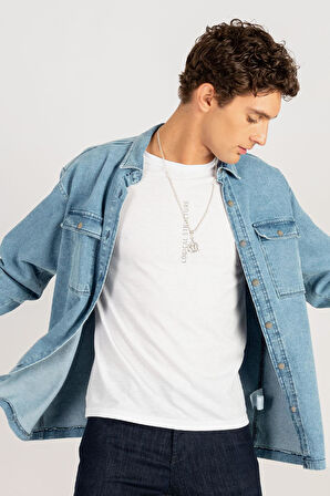 Unisex Oversize Geniş Kesim Denim Kot Çift Cepli Mavi Overshirt Ceket Tarzı Gömlek