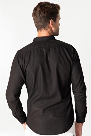 Tudors Slim Fit Yıkamalı Denım Düz Çift Cep Gömlek