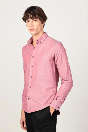 Tudors Slim Fit Uzun Kol Düğmeli Erkek Gömlek
