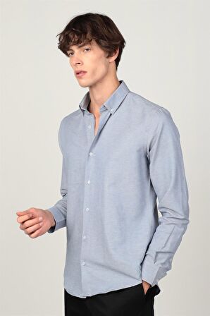 Tudors Slim Fit Uzun Kol Düğmeli Erkek Gömlek