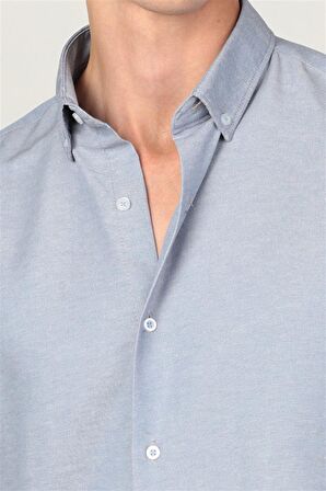 Tudors Slim Fit Uzun Kol Düğmeli Erkek Gömlek