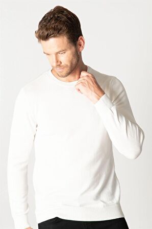 Tudors Slim Fit Dar Kesim Bisiklet Yaka Erkek Kazak
