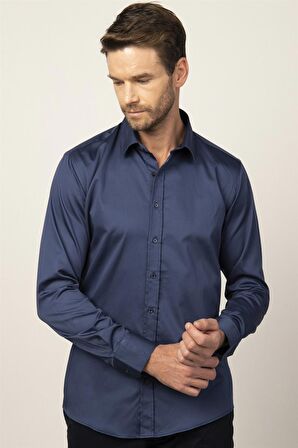 Tudors Modern Slim Fit Koton Saten Premium Seri Erkek Gömlek