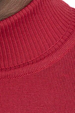 Tudors Slim Fit Dar Kesim Tam Boğazlı Yaka Düz Yün Erkek Kazak - TUDORS