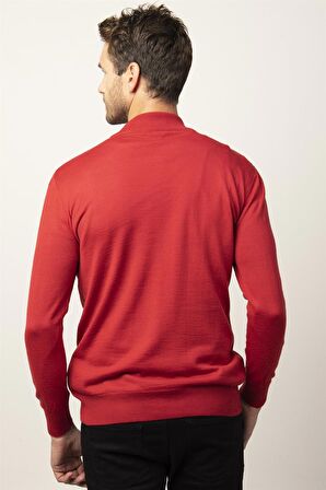 Tudors Slim Fit Dar Kesim Yarım Balıkçı Yaka Düz Erkek Kazak