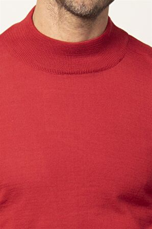 Tudors Slim Fit Dar Kesim Yarım Balıkçı Yaka Düz Erkek Kazak