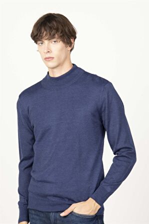 Tudors Slim Fit Dar Kesim Yarım Balıkçı Yaka Düz Erkek Kazak