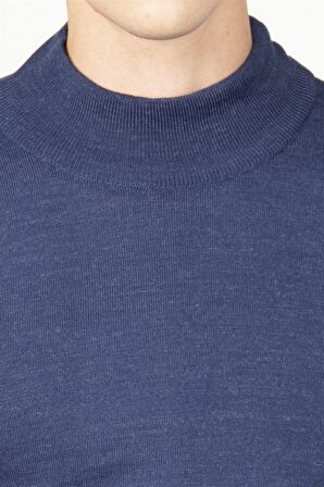 Tudors Slim Fit Dar Kesim Yarım Balıkçı Yaka Düz Erkek Kazak