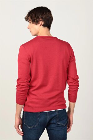 Tudors Slim Fit Dar Kesim Bisiklet Yaka Erkek Kazak
