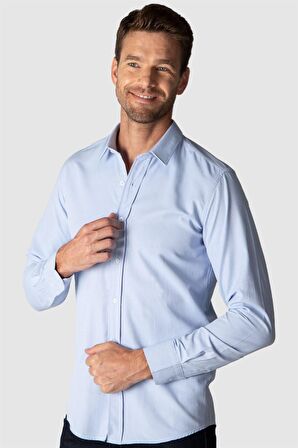 Tudors Modern Slim Fit Dar Kesim Armürlü Erkek Gömlek
