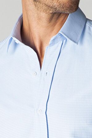 Tudors Modern Slim Fit Dar Kesim Armürlü Erkek Gömlek