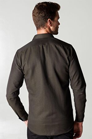 Tudors Modern Slim Fit Dar Kesim Armürlü Erkek Gömlek