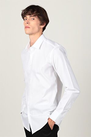 Tudors Modern Slim Fit Dar Kesim Armürlü Erkek Gömlek