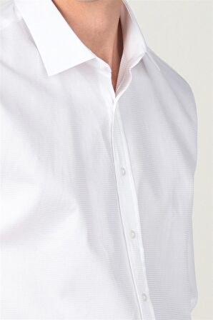 Tudors Modern Slim Fit Dar Kesim Armürlü Erkek Gömlek
