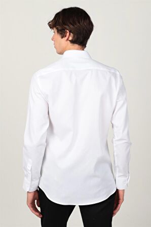 Tudors Modern Slim Fit Dar Kesim Armürlü Erkek Gömlek